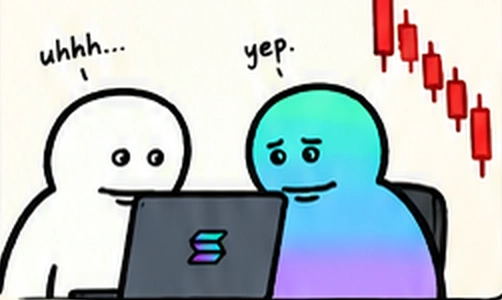 The two friends watch the red chart on their laptop. Uhhh… yep.